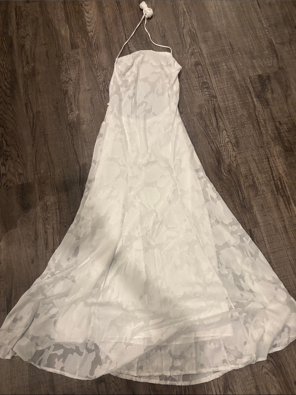 Classic White Spaghetti-Strap Lace Dress